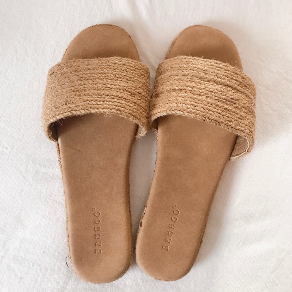 Woven slide sandals